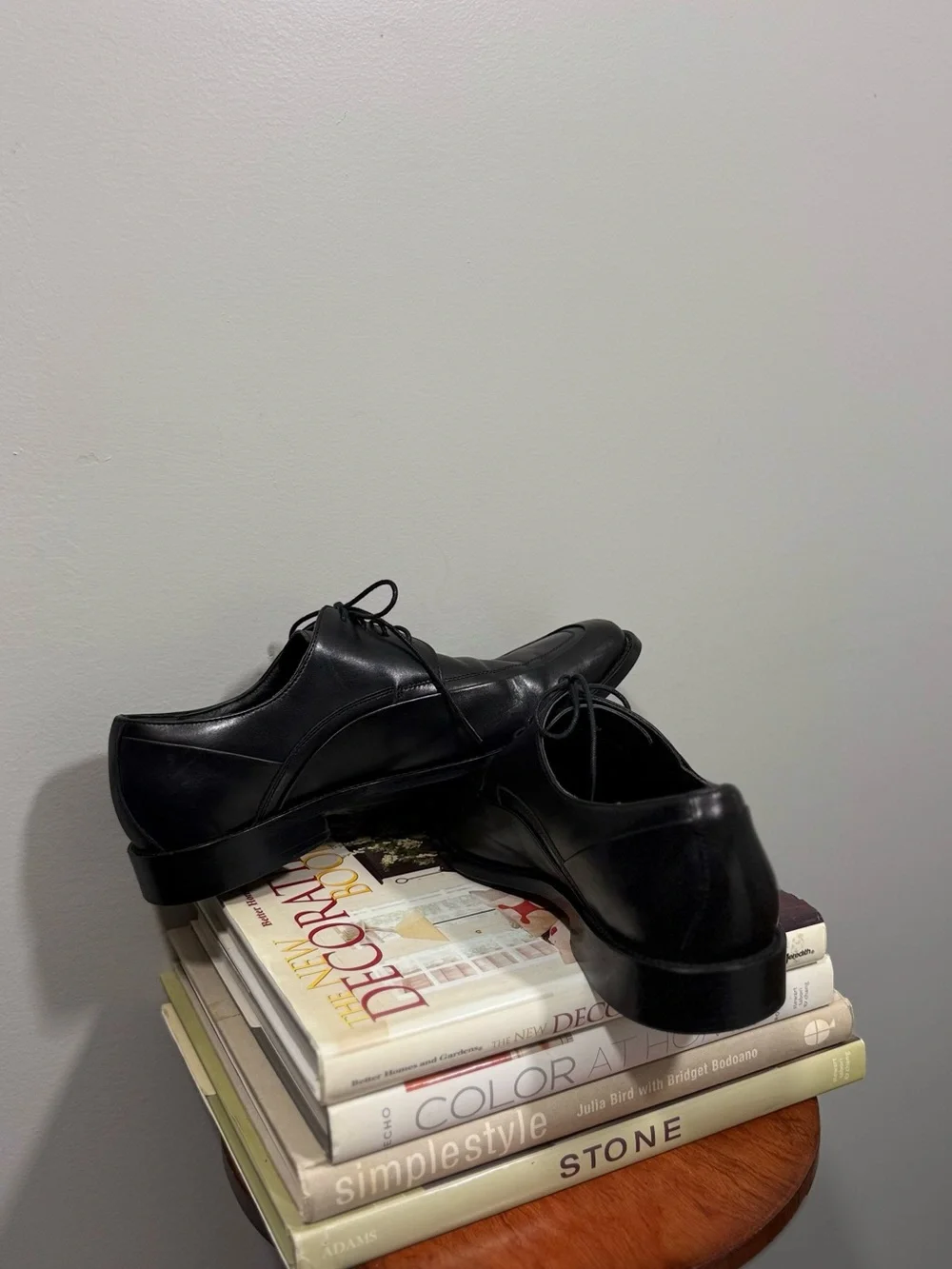 Steve Madden Black Leather Lace-Up Derby Shoes